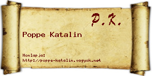 Poppe Katalin névjegykártya
